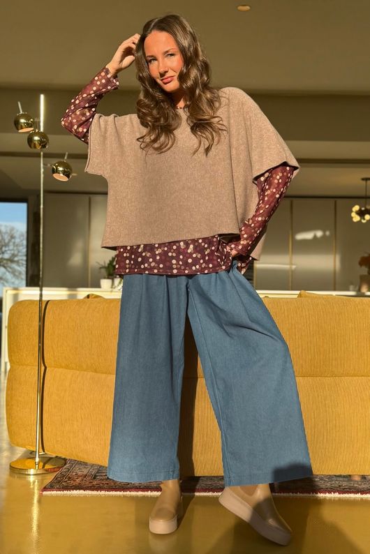 Bobby Mesh Layering Top Terrazzo Spot Aubergine